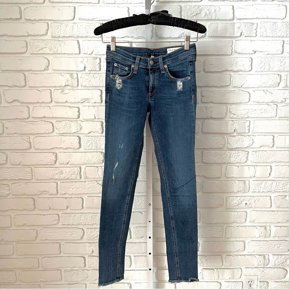 rag & bone Distressed Skinny Jeans Medium Wash Size 25